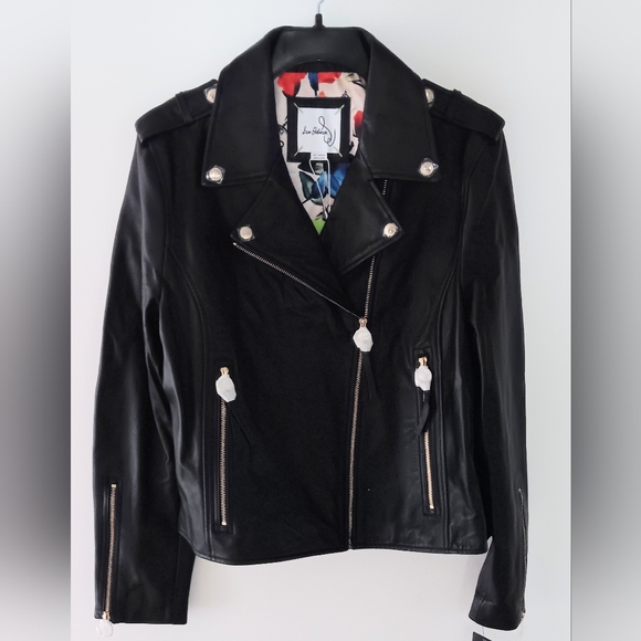 SAM EDELMAN BLACK LEATHER MOTO JACKET SIZE XXL - Picture 2 of 12